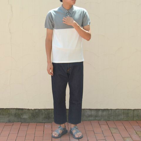 EEL products(イ―ルプロダクツ) G45POLO -(16)グレー×ホワイト- E-15631(10)