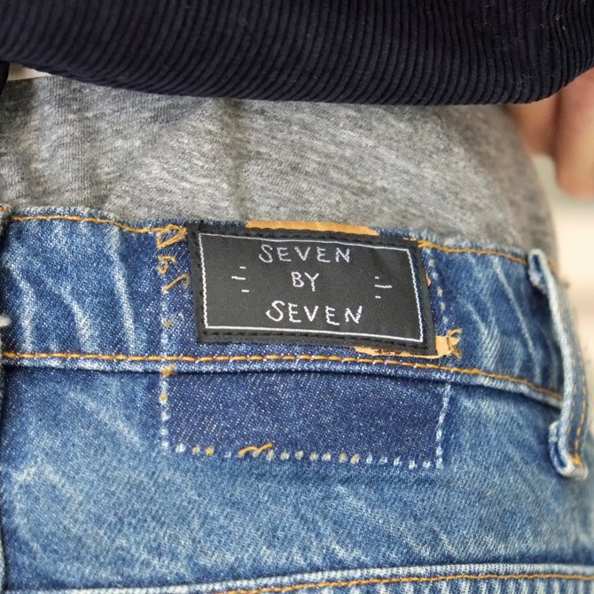 【30% off sale】7 ×7 / seven by seven ( セブン バイ セブン ) REWORK DENIM PANTS (DAMAGE PROCESSING) - INDIGO -(10)