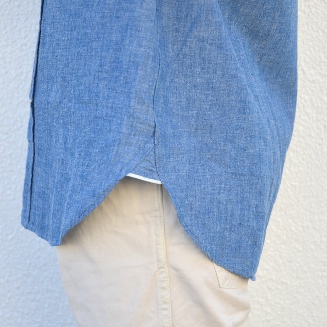 Officine Generale(ItBVWFl[)/ Button Down Japanese Chambray Selvedge -BLUE- #PERMSHI004(10)