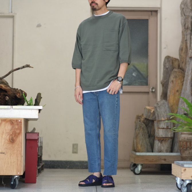 y2018 SSzcrepuscule(NvXL[) POCKET KNIT TEE 3/4   -Green- #1801-006(10)