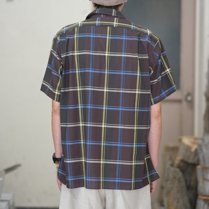 INDIVIDUALIZED SHIRTS(CfBrWACYhVc)/ Check Camp Collar Shirt S/S (AthleticFit) -BROWN CHECK- #IS1812119(10)