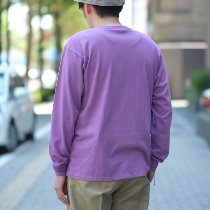 【2018 SS】AURALEE(オーラリー)/ SOFT CORD L/S TEE -PURPLE- #A8SP01MT(10)