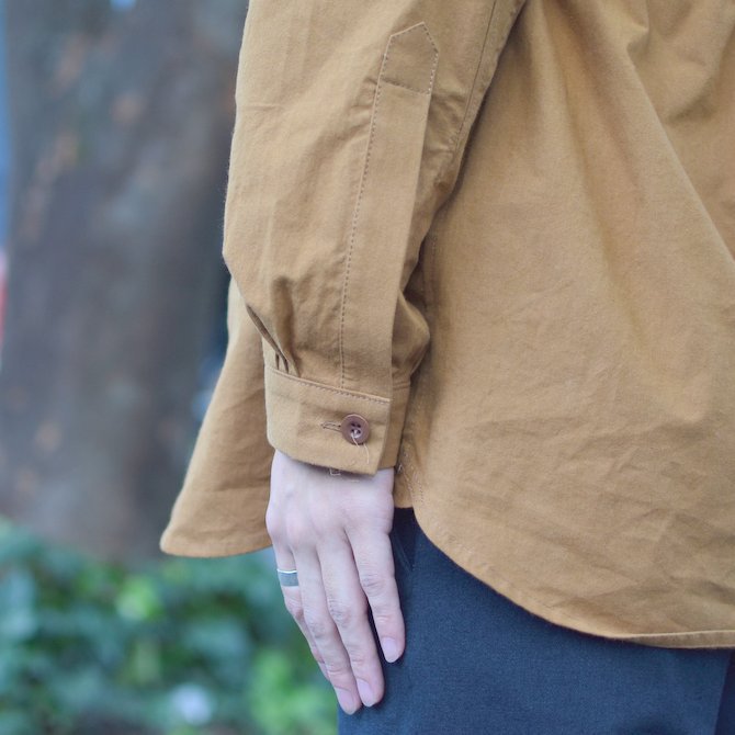 【40% OFF SALE】 FRANK LEDER(フランクリーダー)BRUSHED COTTON SHIRT + DRAWSTRING BROWN 0426029-89-S(10)