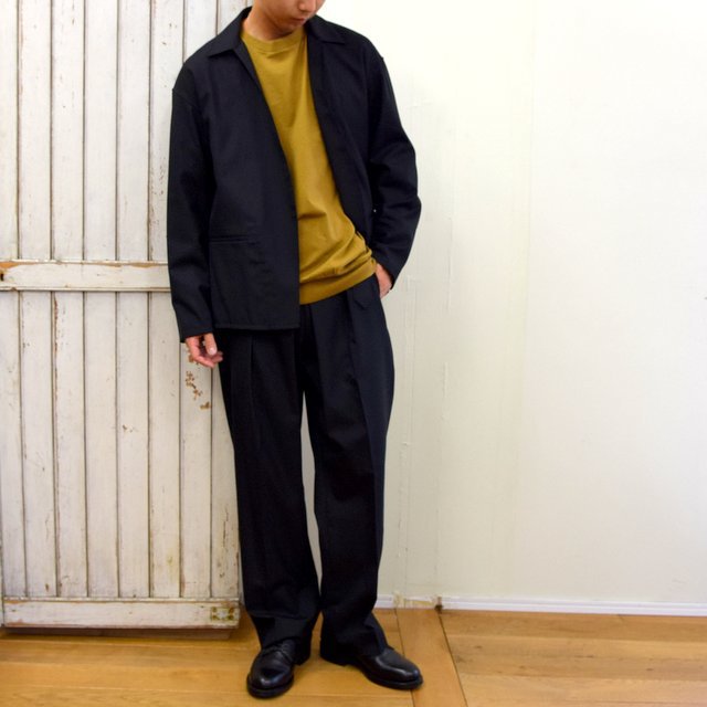 YOKE(ヨーク)/ FRONT TUCK BELTED WIDE TROUSERS -BLACK- #YK20AW0158P(10)