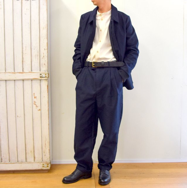 FRANK LEDER(フランクリーダー)/ MOLESKIN 2TUCK TROUSERS -NAVY- #0723026(10)