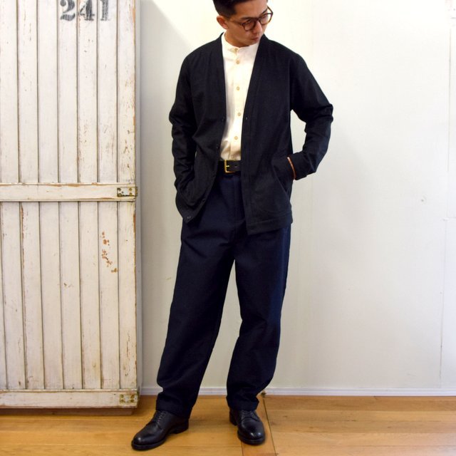 FRANK LEDER(フランクリーダー)/ LIGHT WEIGHT LODEN WOOL CARDIGAN -BLACK- #0127018(10)
