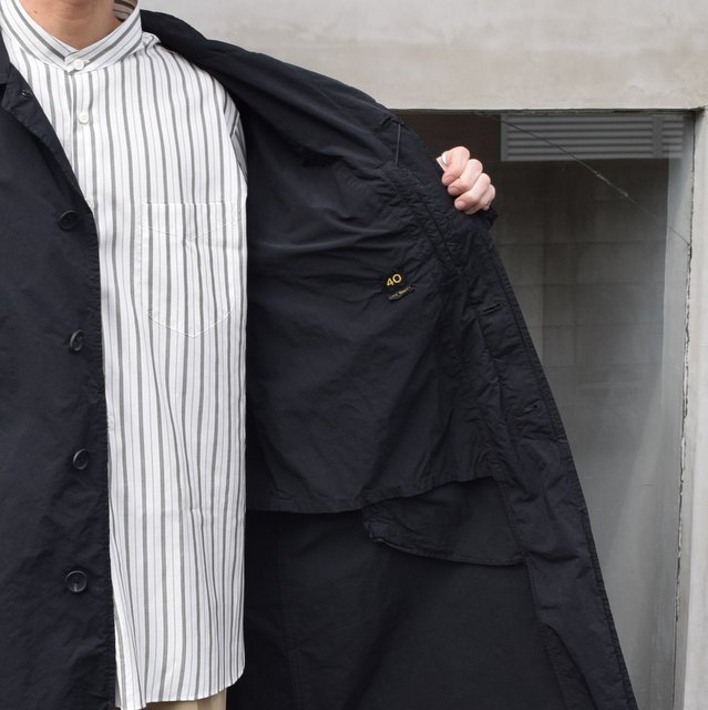 SCYE BASICS(サイベーシック)/ PE/NY 高密度タフタ製品染めバルマカーンコート -BLACK- #5120-73500(10)
