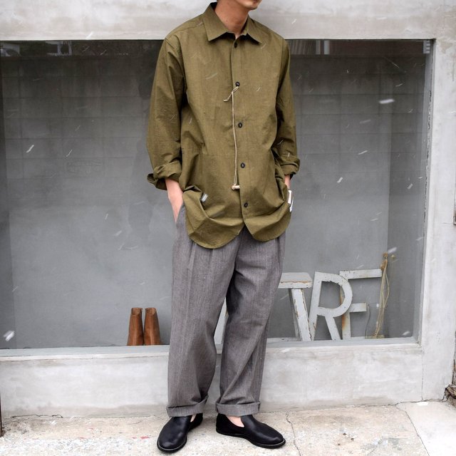 FRANK LEDER(フランクリーダー)/ COTTON / LINEN SIDE POCKET SHIRT WITH SEED 0216077-58(10)