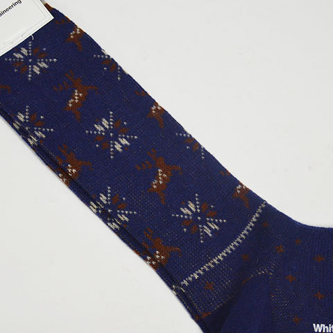 y30% off salezWhite Mountaineering(zCg}EejAO) Reindeer Pattern Middle Socks(11)