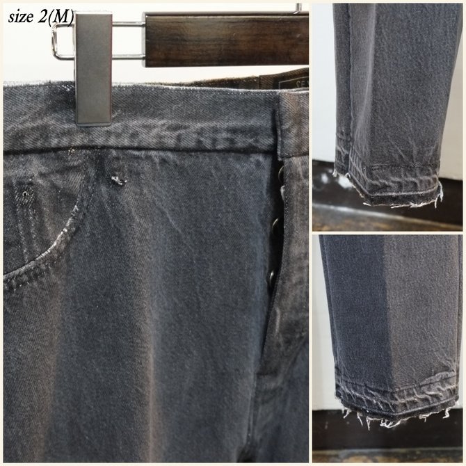 7 ×7 / seven by seven ( セブン バイ セブン ) REWORK DENIM TROUSERS - BLACK - size 2(M) (11)