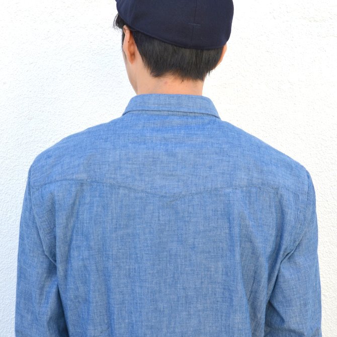 Officine Generale(ItBVWFl[)/ Button Down Japanese Chambray Selvedge -BLUE- #PERMSHI004(11)