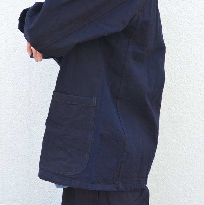 chimala(チマラ)/10OZ INDIGO X BLACK WEFT DENIM RAILROAD JACKET(UNISEX) -INDIGO- CS23-JT19(11)