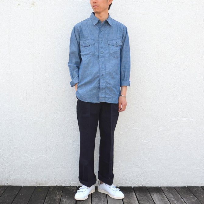 chimala(チマラ)/10OZ INDIGO X BLACK WEFT DENIM RAILROAD PANTS(UNISEX) -INDIGO- #(11)
