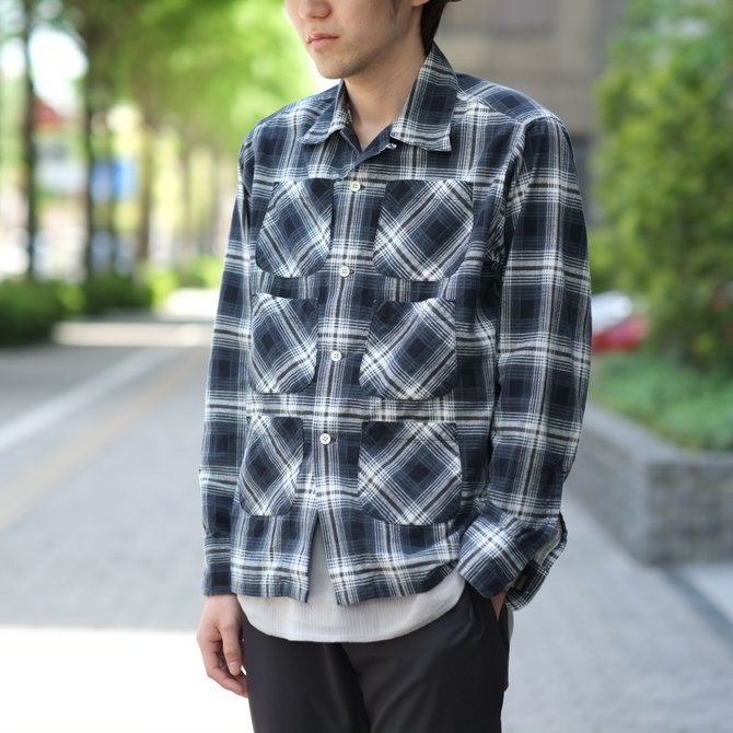 【2017 SS】South2 West8(サウスツーウエストエイト) Flannel 6 Pockets Classic Shirt -WHITE/BLACK- #VD791(11)
