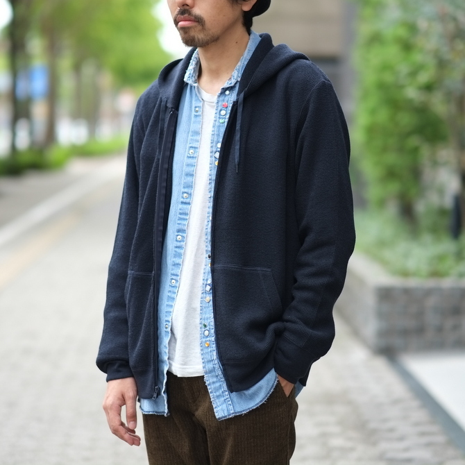 【30% OFF SALE】BROWN by 2-tacs (ブラウンバイツータックス) HOODIE -NAVY- #B18-KN005(11)