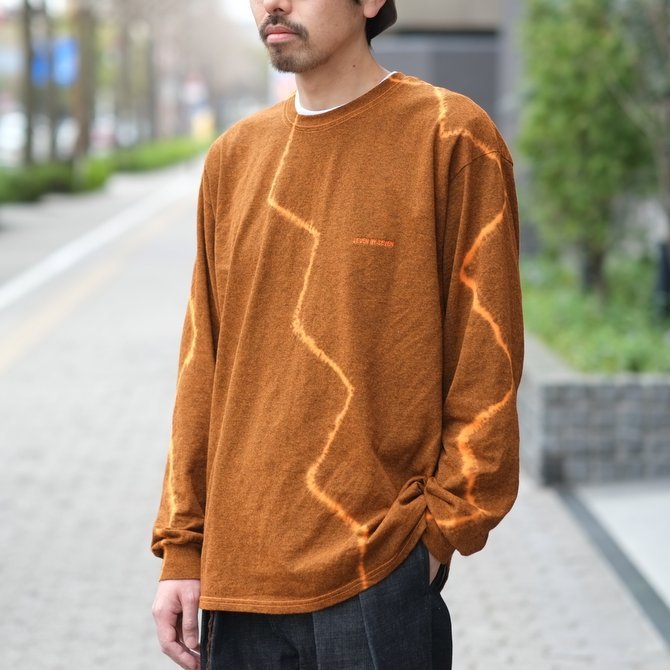 【30% off SALE】【2018 SS】7 × 7 / seven by seven ( セブン バイ セブン ) TIE-DYE T-SHIRT LS -ORANGE- #SBSS18TDTSL(11)