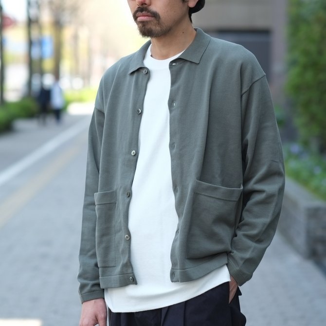 【2018 SS】crepuscule(クレプスキュール) Knit Shirt  -Green- #1801-005(11)