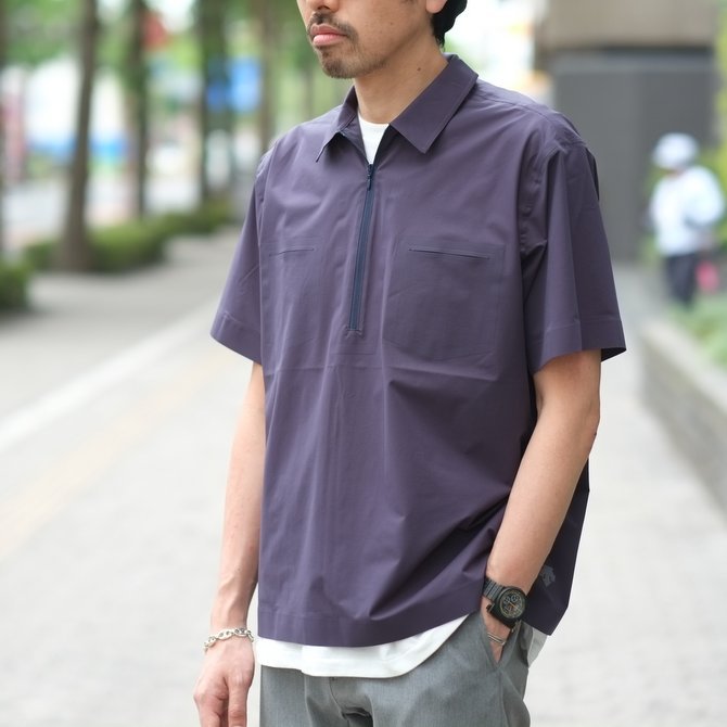 【30% off SALE】【2018 SS】 DESCENTE PAUSE(デサント ポーズ)/ HALF ZIP P/O SHIRT -NAVY- DLMLJC20(11)