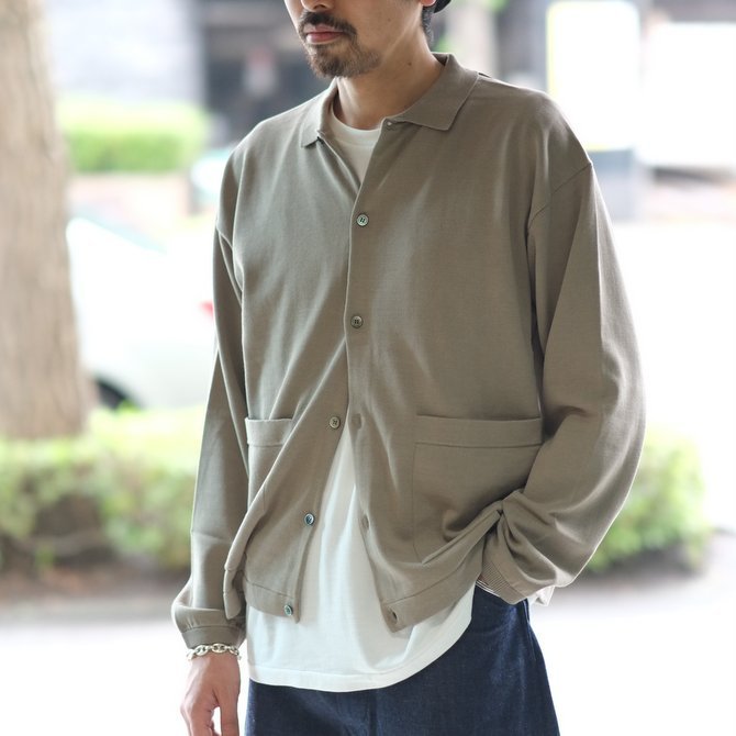 【2018 SS】crepuscule(クレプスキュール) Knit Shirt -Gray Beige- #1801-005(11)