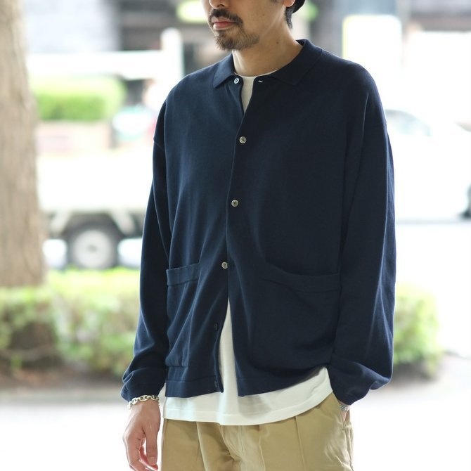 【2018 SS】crepuscule(クレプスキュール) Knit Shirt -NAVY- #1801-005(11)
