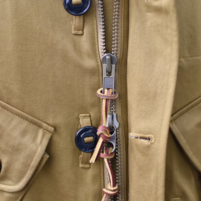 【30% OFF SALE】 MONITALY(モニタリー)/ MILITARY HALF COAT TYPE-B -VANCLOTH SATEEN KHAKI- #M24003(11)