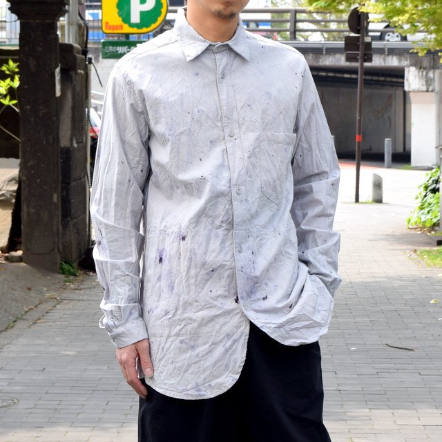 【30% off sale 】FRANK LEDER(フランクリーダー) BLUE BERRY DYED VINTAGE BEDSHEET SHIRT+JEWERY#0616019-35(11)