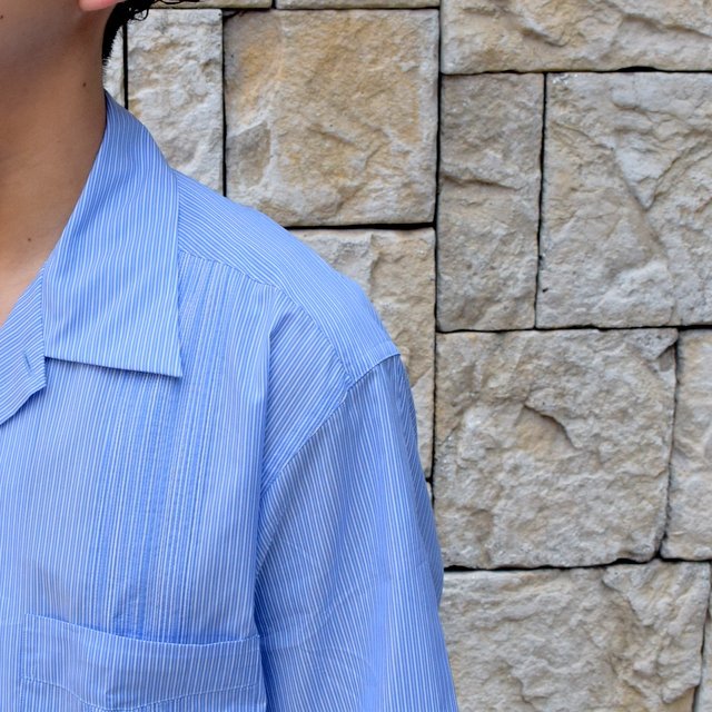 【2019 SS】AURALEE(オーラリー)/ FINX SILK STRIPE CUBA SHIRTS-BLUE STRIPE-#A9SS02FS(11)