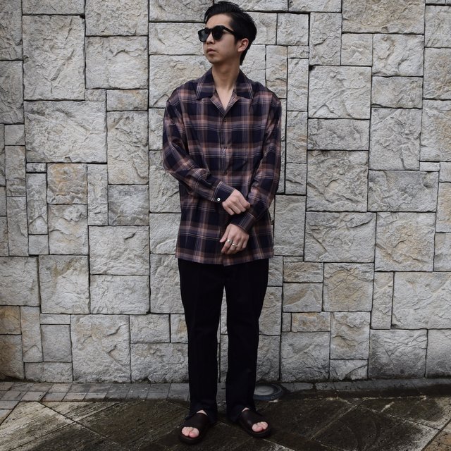 【2020 SS】blurhms(ブラームス) / Open Collar Shirt L/S -DARK MADRAS- #BHS-20SS017CP(11)