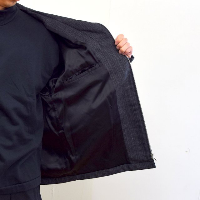 AURALEE(オーラリー)/ BLUEFACED WOOL DOUBLE CLOTH ZIP HOODIE -MIX CHARCOAL- #A20AB02BN(11)