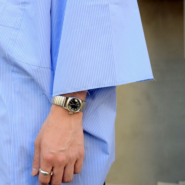 CAMIEL FORTGENS(カミエル フォートゲンス)/ RESEARCH DOUBLE SHIRT SHIRT COTTON -BLUE STRIPE- #11.11.06(11)
