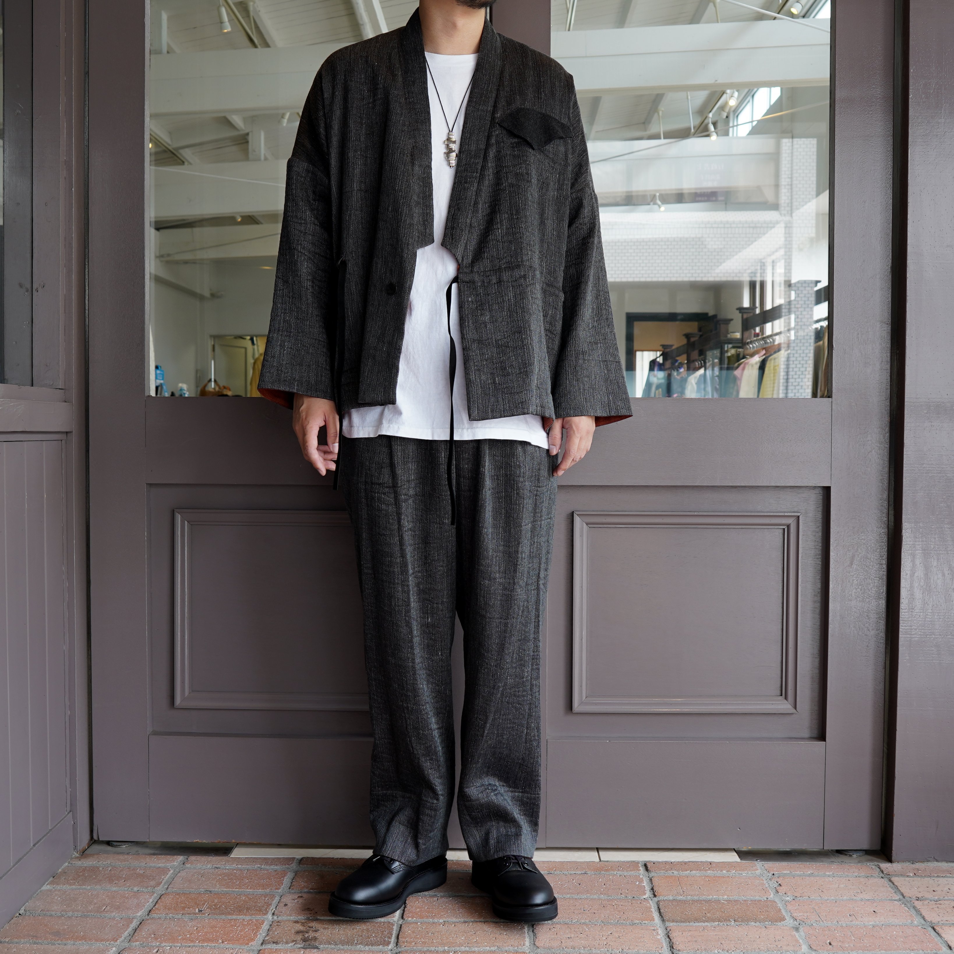 amachi.(アマチ) Rikyu Jacket-Charcoal×Red wood- #AY9-9(11)