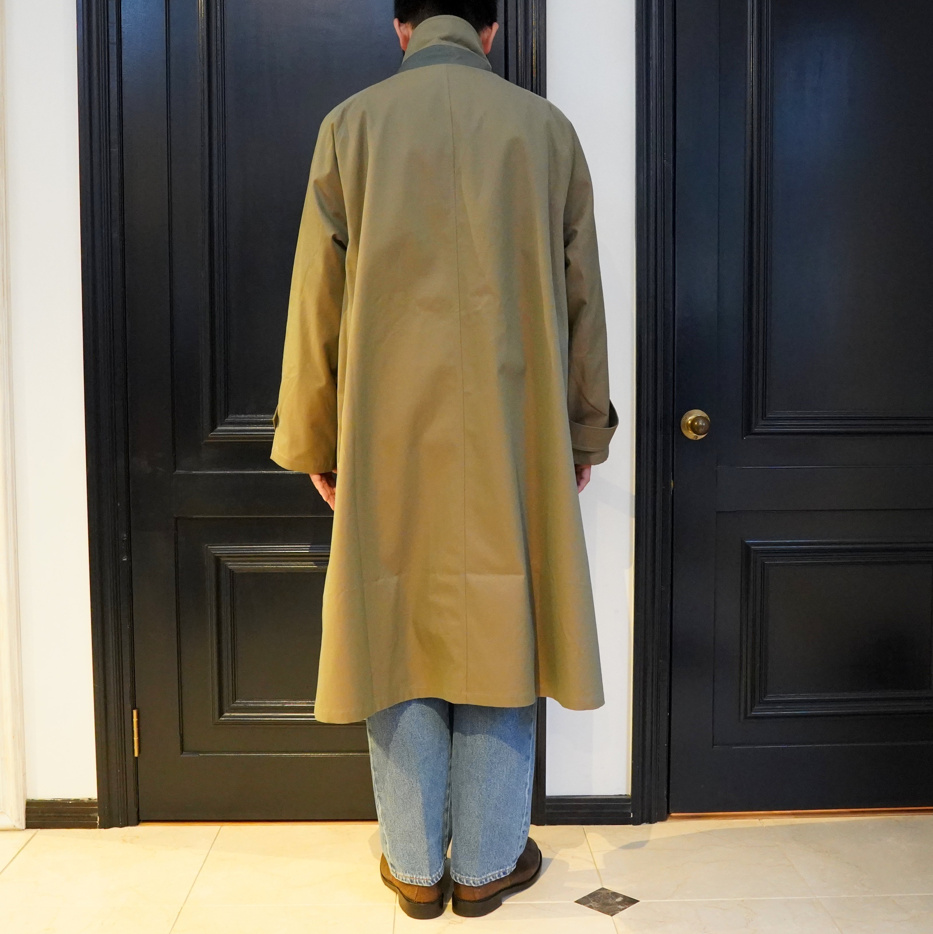 Cristaseya(クリスタセヤ)/Oversized trench with leather patch coat -Petroli- #01KA-CO-PE(11)
