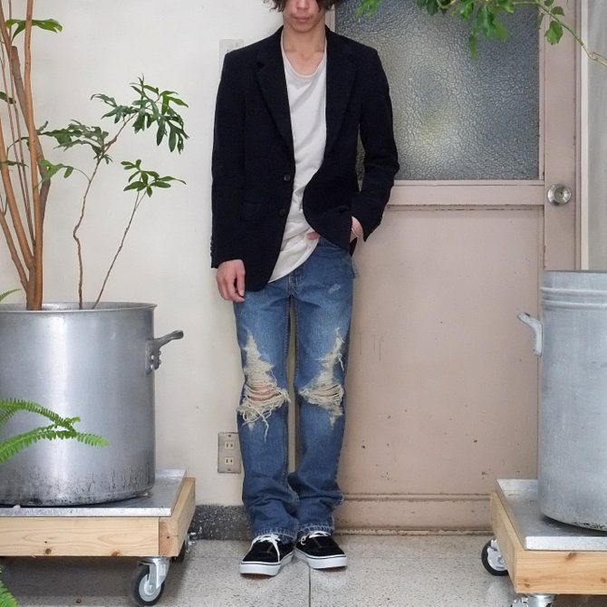 【30% off sale】7 ×7 / seven by seven ( セブン バイ セブン ) REWORK DENIM PANTS (DAMAGE PROCESSING) - INDIGO -(12)