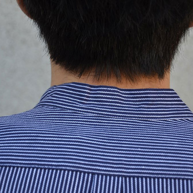 modAS(モダス) OLD GERMAN COTTON STRIPE PULLOVER FISHERMAN SHIRT -NAVY-(12)
