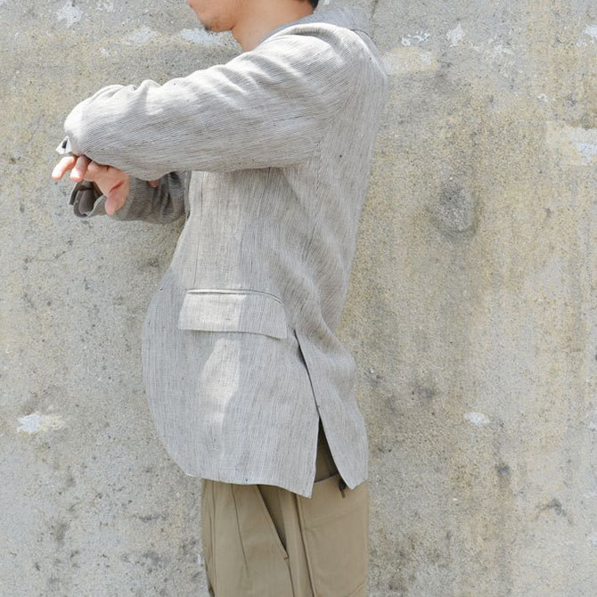 OLDMAN'S TAILOR(オールドマンズテーラ) 2Bストライプジャケット -GRY X NTL STRIPE-(12)