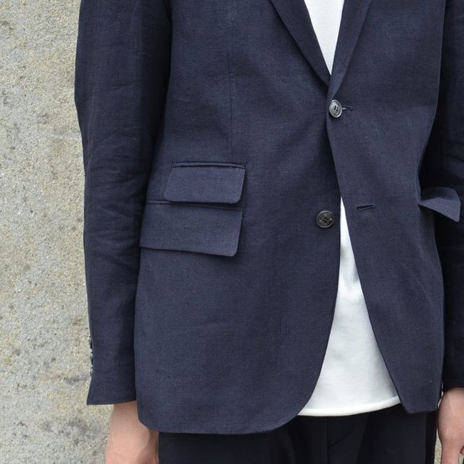 OLDMAN'S TAILOR(オールドマンズテーラ) 2Bリネンジャケット -NAVY-(12)
