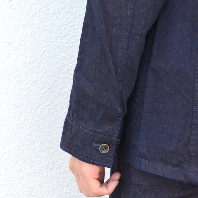 chimala(チマラ)/10OZ INDIGO X BLACK WEFT DENIM RAILROAD JACKET(UNISEX) -INDIGO- CS23-JT19(12)