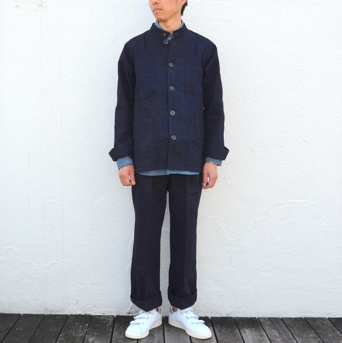 chimala(チマラ)/10OZ INDIGO X BLACK WEFT DENIM RAILROAD PANTS(UNISEX) -INDIGO- #(12)