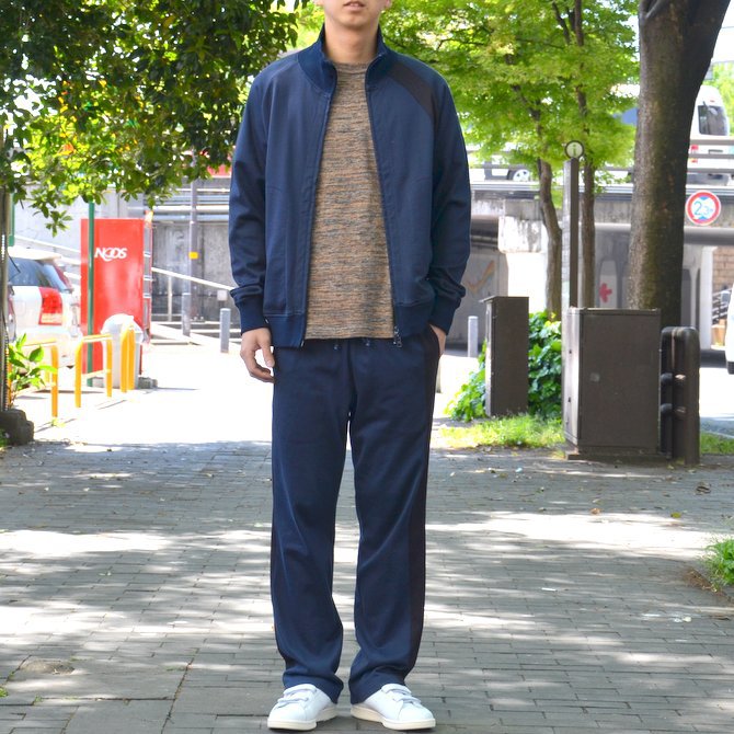 y40% OFF SALEz ts(s) (eB[GXGX) Smooth Cotton Terry Jersey Asymmetry Line Track Pants -(28)Dark Navy #ET38XC10(12)