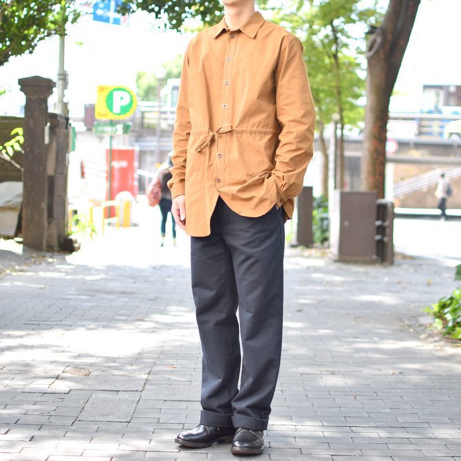 【40% OFF SALE】 FRANK LEDER(フランクリーダー)BRUSHED COTTON SHIRT + DRAWSTRING BROWN 0426029-89-S(12)