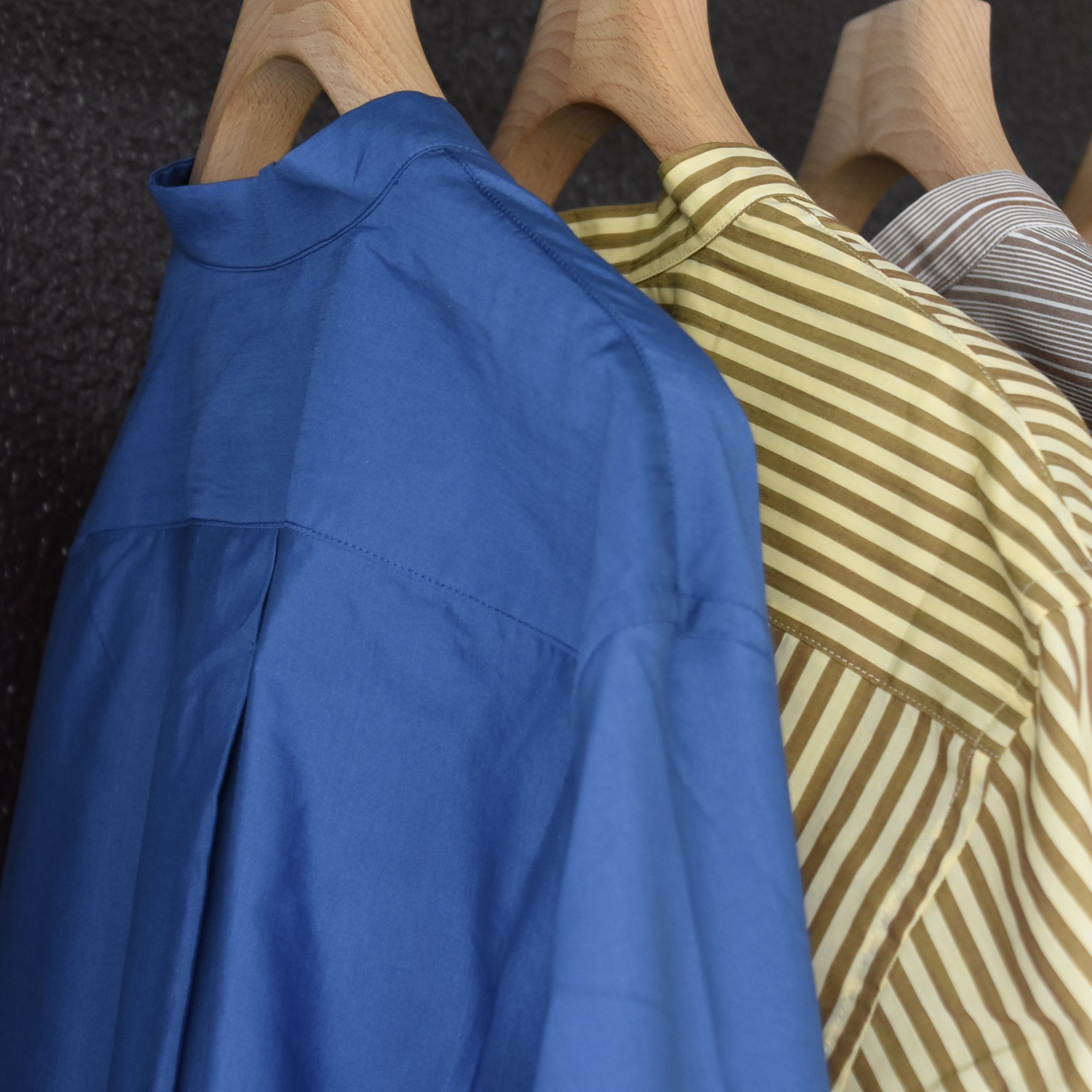 【40% off sale】Cristaseya(クリスタセヤ)/STRIPED SILK AND COTTON MAO SHIRT -BROWN STRIPES- #08DA-SC-BRS(12)