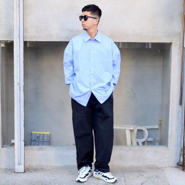 CAMIEL FORTGENS(カミエル フォートゲンス)/ RESEARCH DOUBLE SHIRT SHIRT COTTON -BLUE STRIPE- #11.11.06(12)