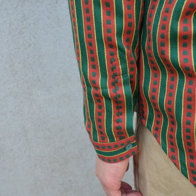 【40% off sale】FRANK LEDER(フランクリーダー) TRADITIONAL GERMAN FORK FABRIC SHIRT -(48/76)GREEN/DK RED- #0716037【S】(13)