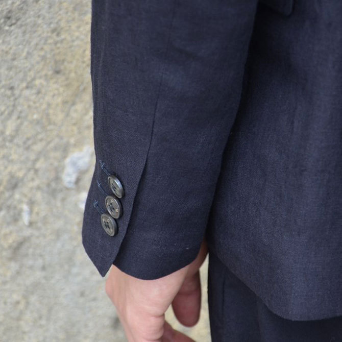 OLDMAN'S TAILOR(オールドマンズテーラ) 2Bリネンジャケット -NAVY-(13)