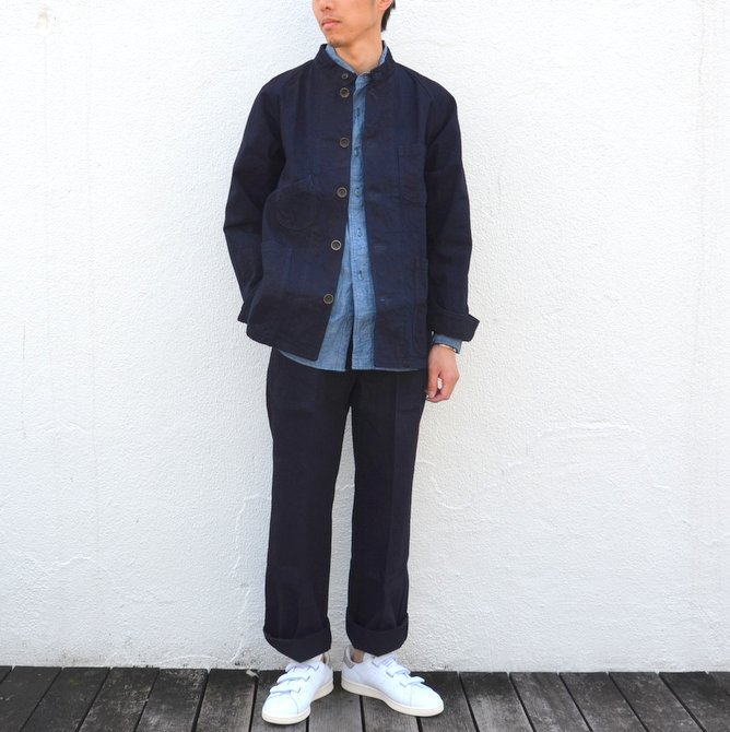chimala(チマラ)/10OZ INDIGO X BLACK WEFT DENIM RAILROAD PANTS(UNISEX) -INDIGO- #(13)