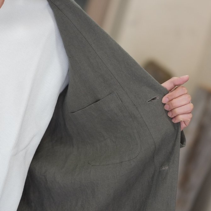【30% off SALE】【2018 SS】FRANK LEDER(フランク リーダー) BELGIAN LINEN COAT -GRAY- #0211029(13)
