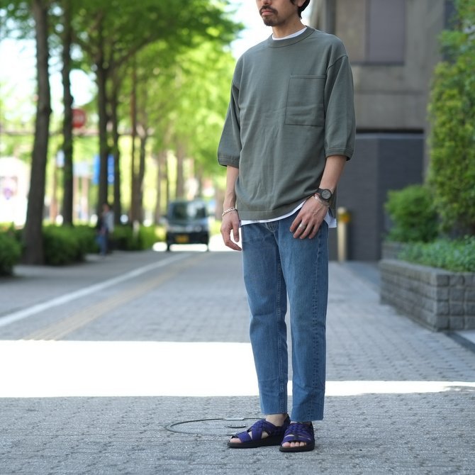 y2018 SSzcrepuscule(NvXL[) POCKET KNIT TEE 3/4   -Green- #1801-006(13)