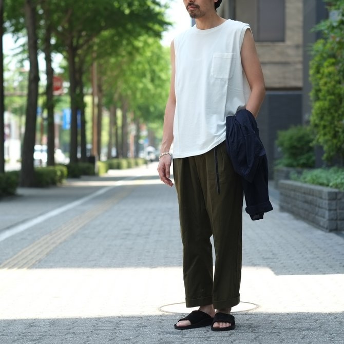【2018 SS】COMOLI (コモリ) コットンシルク裏毛ノースリーブ -WHITE- #M01-05007(13)