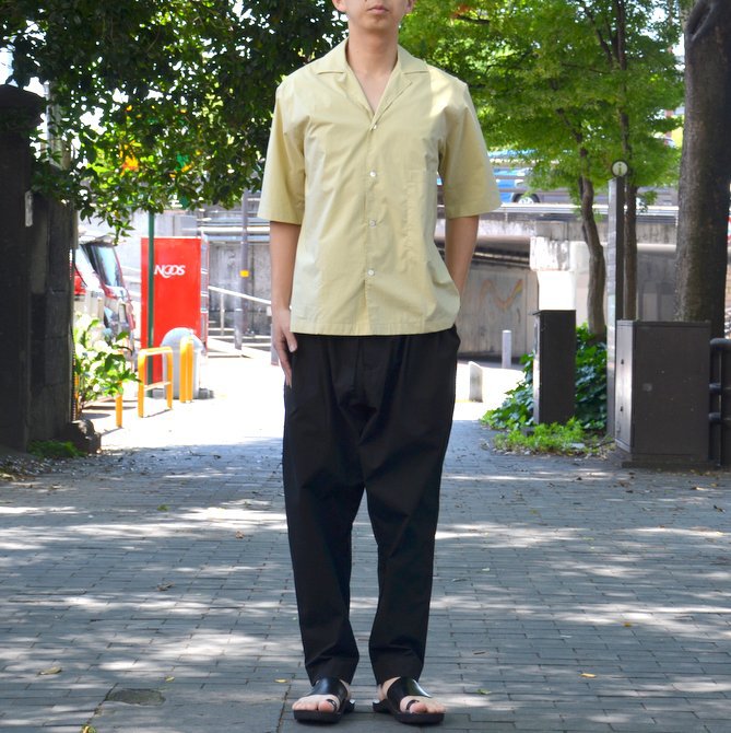 【40% OFF SALE】STUDIO NICHOLSON(スタジオニコルソン)/ OPEN COLLAR SHORT SLV SHIRT -KHAKI- #SN-280(13)