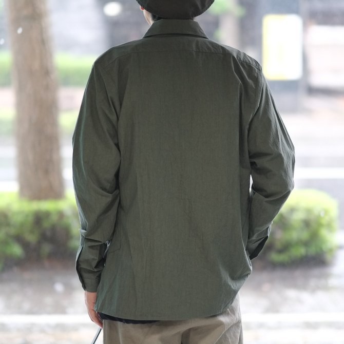 【30% off SALE】【2018 SS】FRANK LEDER(フランク リーダー) TRIPLE WASHED THIN COTTON SHIRT -KHAKI- #0216015(13)